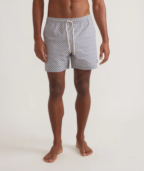 Mechanical Stretch Swim Trunk 6 in Japanese Wave Print