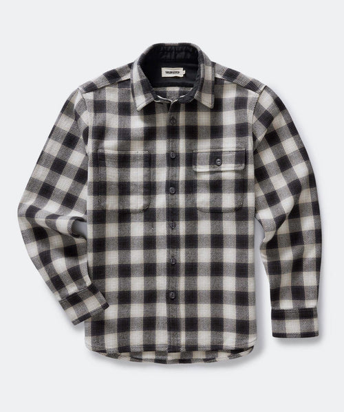 The Moto Utility Shirt in White Smoke Plaid – Ellicott & Co.