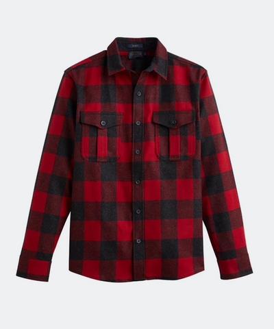 Scout Wool Shirt in Red/Oxford Buffalo Check