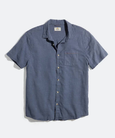 Short Sleeve Stretch Selvage Shirt in Vintage Indigo