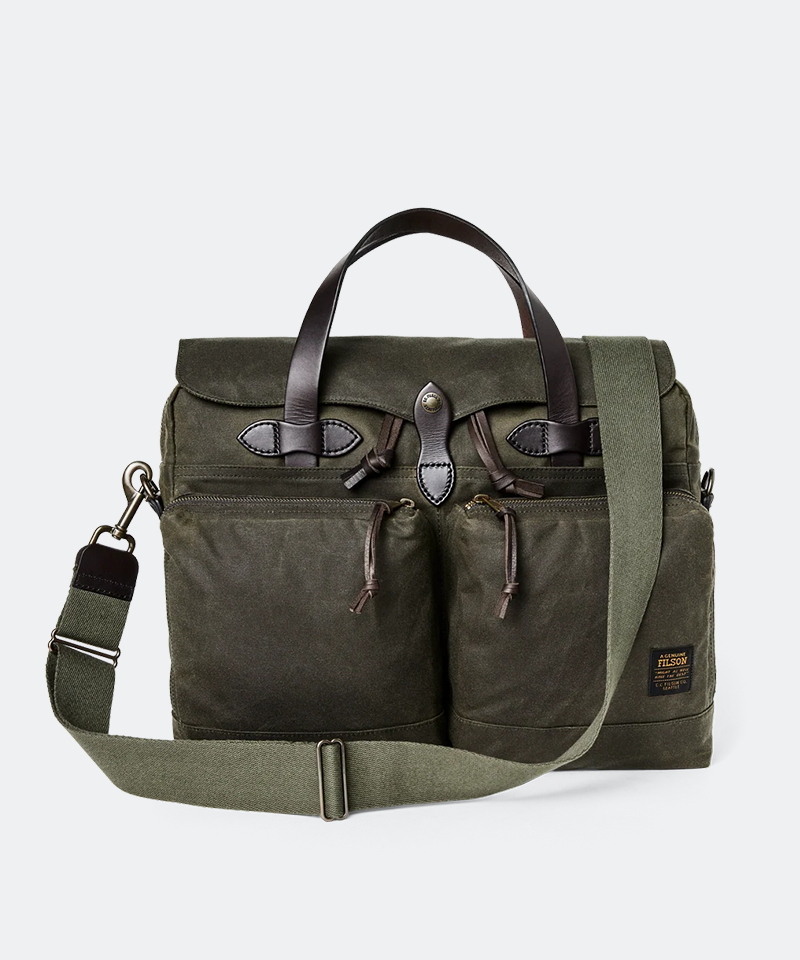 24-Hour Tin Cloth Briefcase in Otter Green