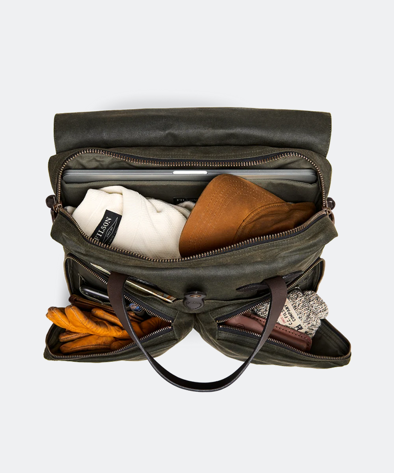 24-Hour Tin Cloth Briefcase in Otter Green