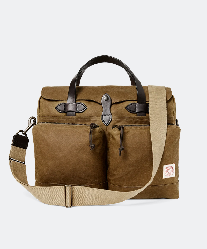 24-Hour Tin Cloth Briefcase in Dark Tan