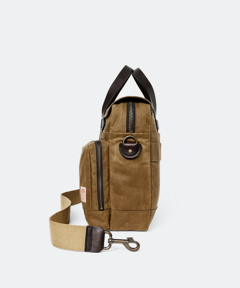 24-Hour Tin Cloth Briefcase in Dark Tan