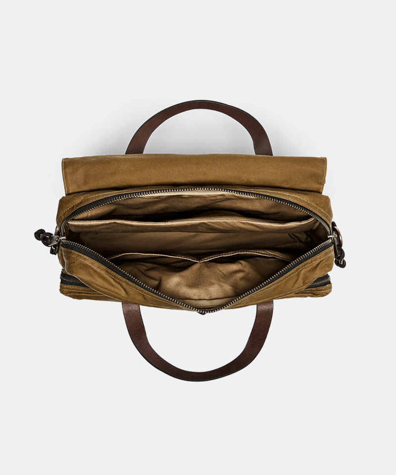 24-Hour Tin Cloth Briefcase in Dark Tan