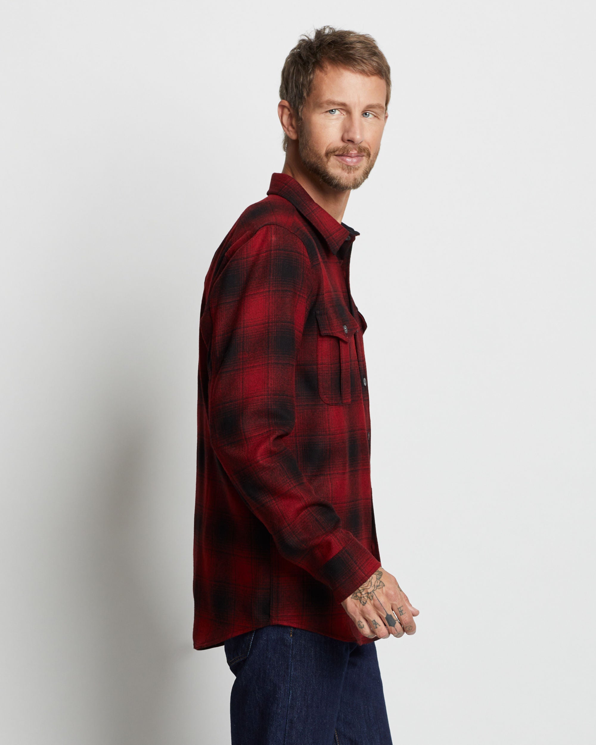 Scout Shirt in Red/Oxford Buffalo Check