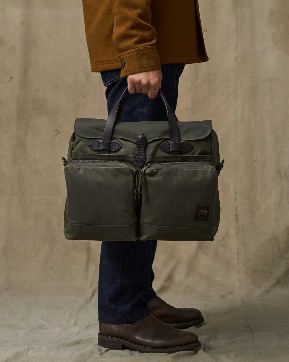 24-Hour Tin Cloth Briefcase in Otter Green
