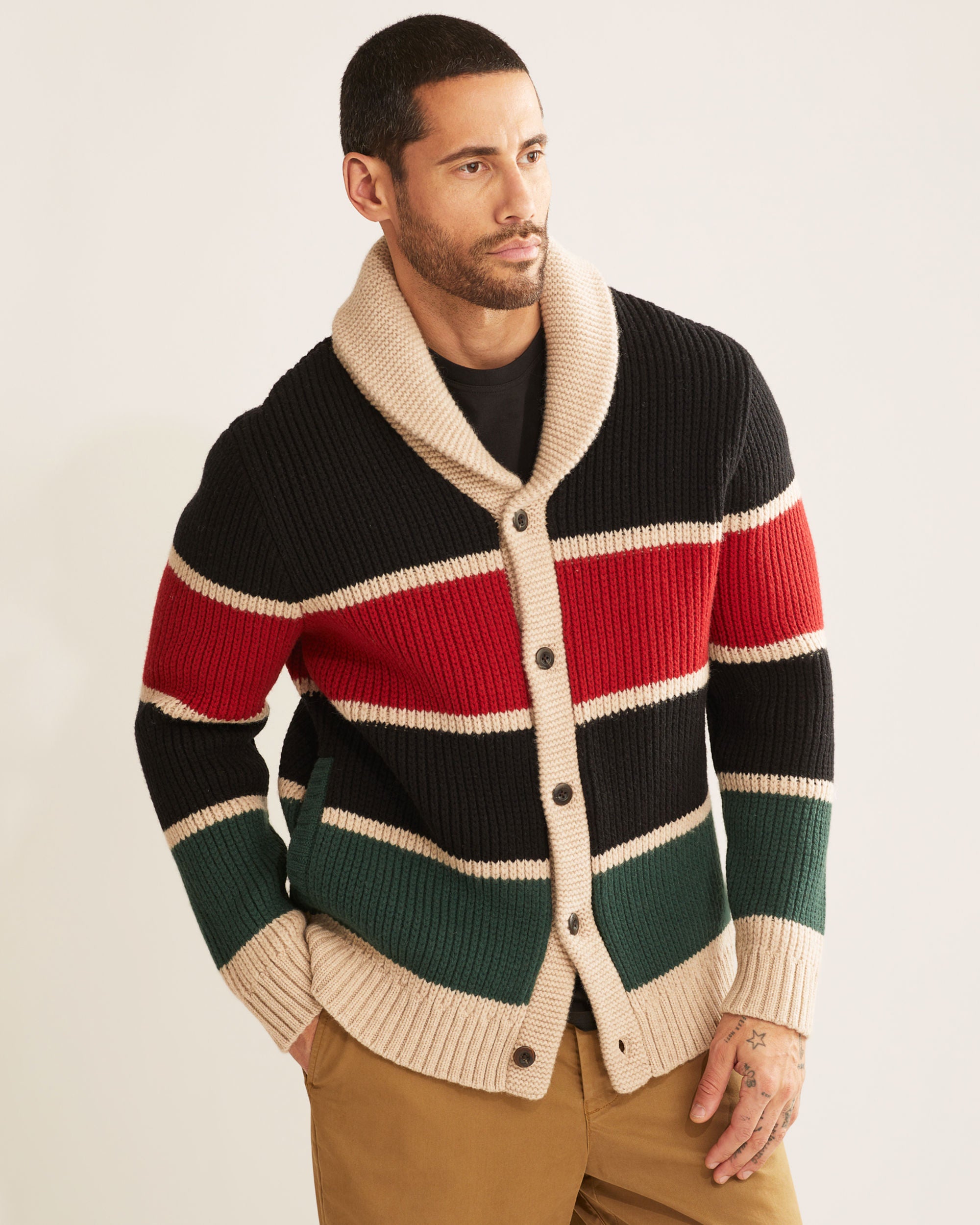 Ranger Stripe Lambswool Cardigan