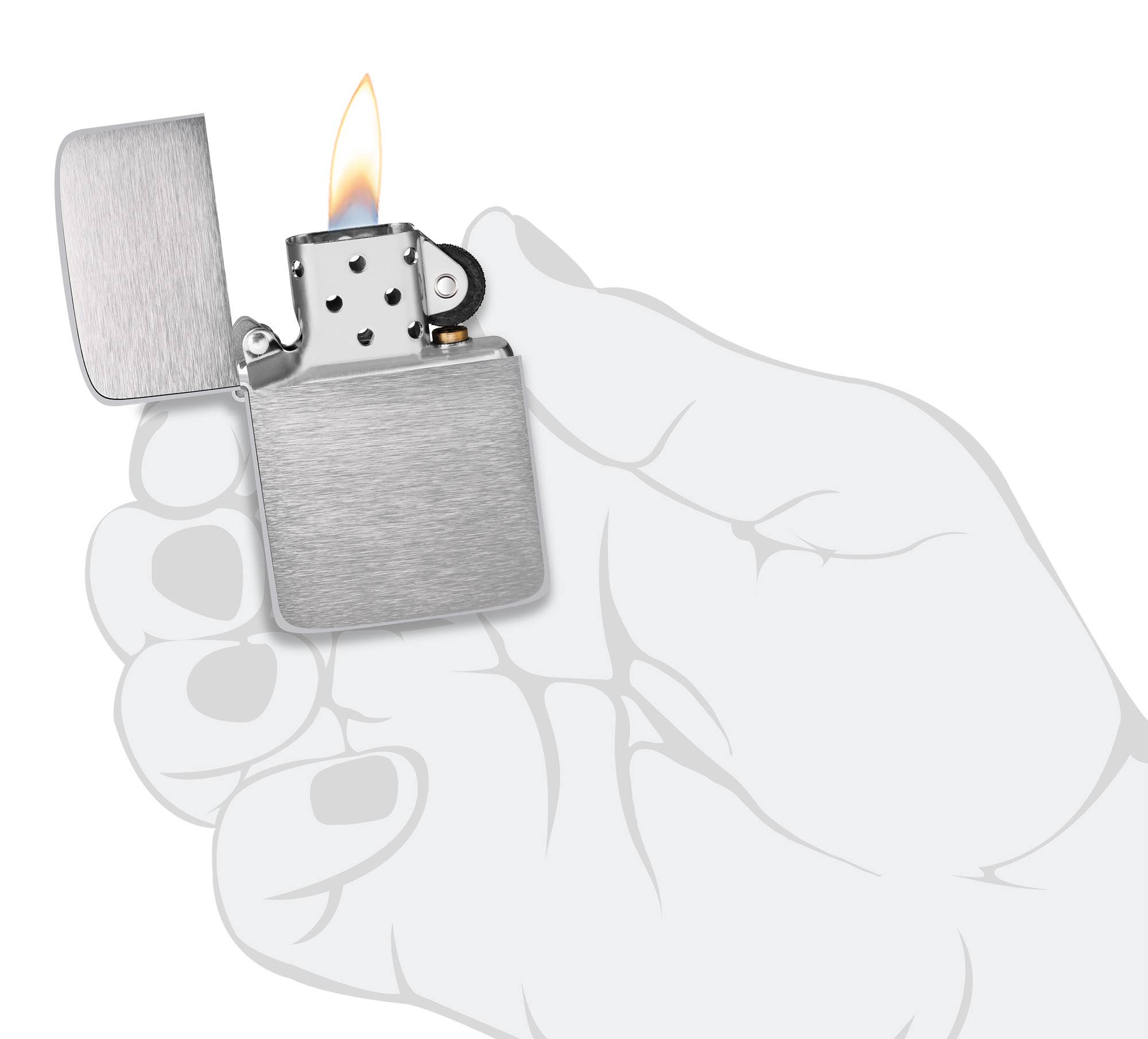 1941 Replica Brushed Chrome Windproof Lighter