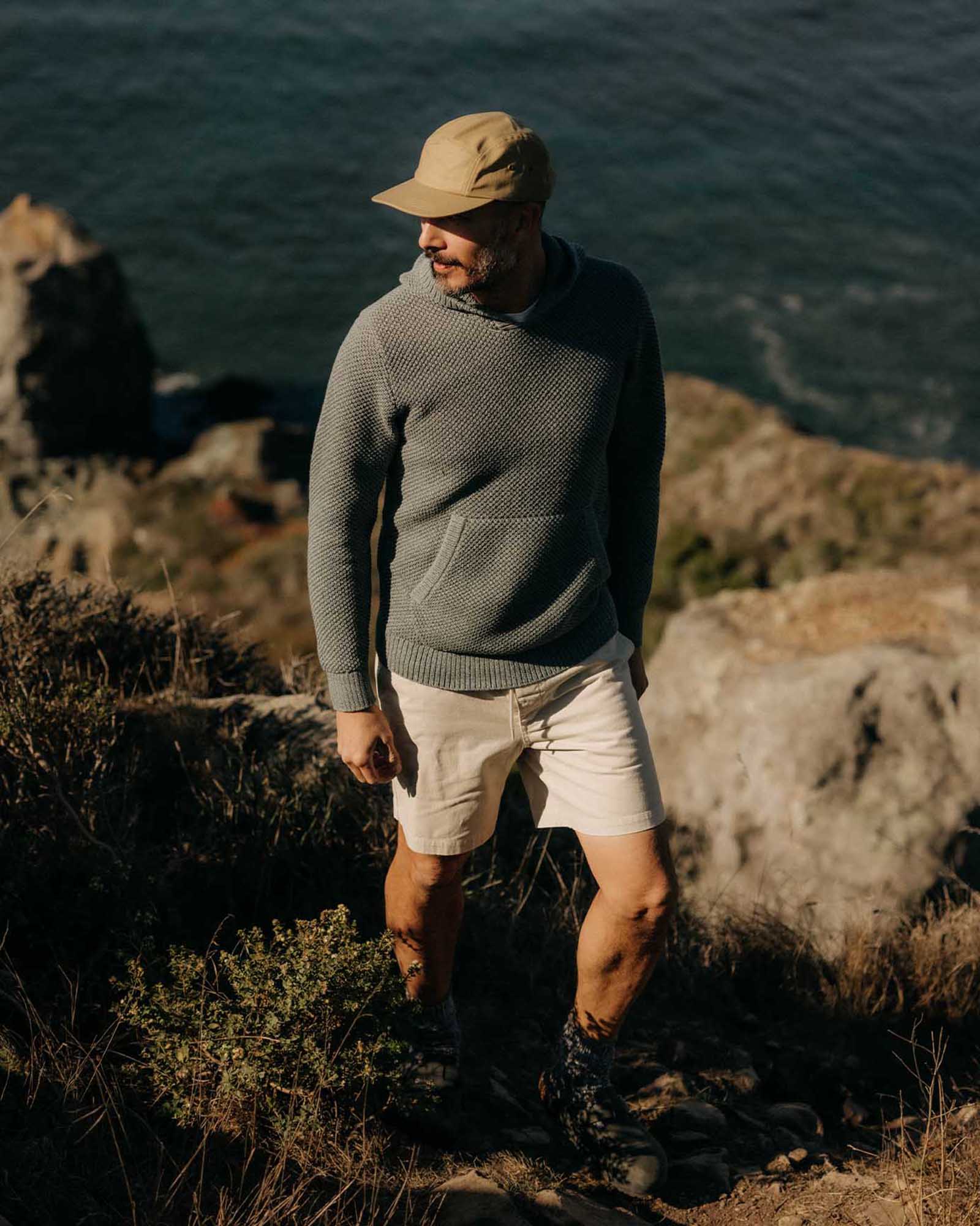 The Crawford Sweater Hoodie in Deep Sea Twist