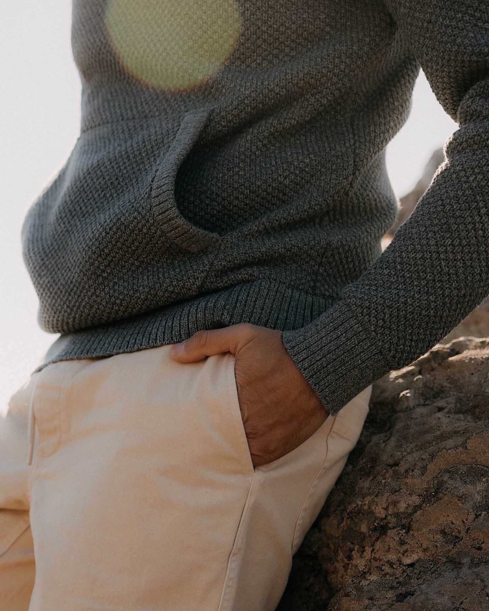 The Crawford Sweater Hoodie in Deep Sea Twist
