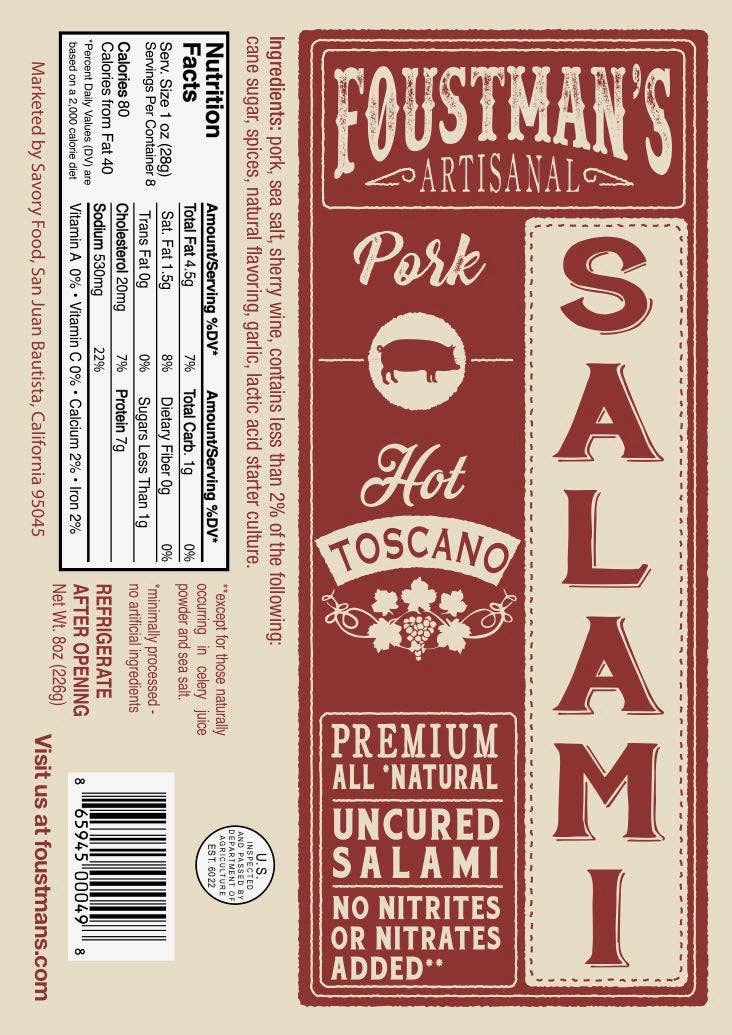 Pork Hot Toscano Salami