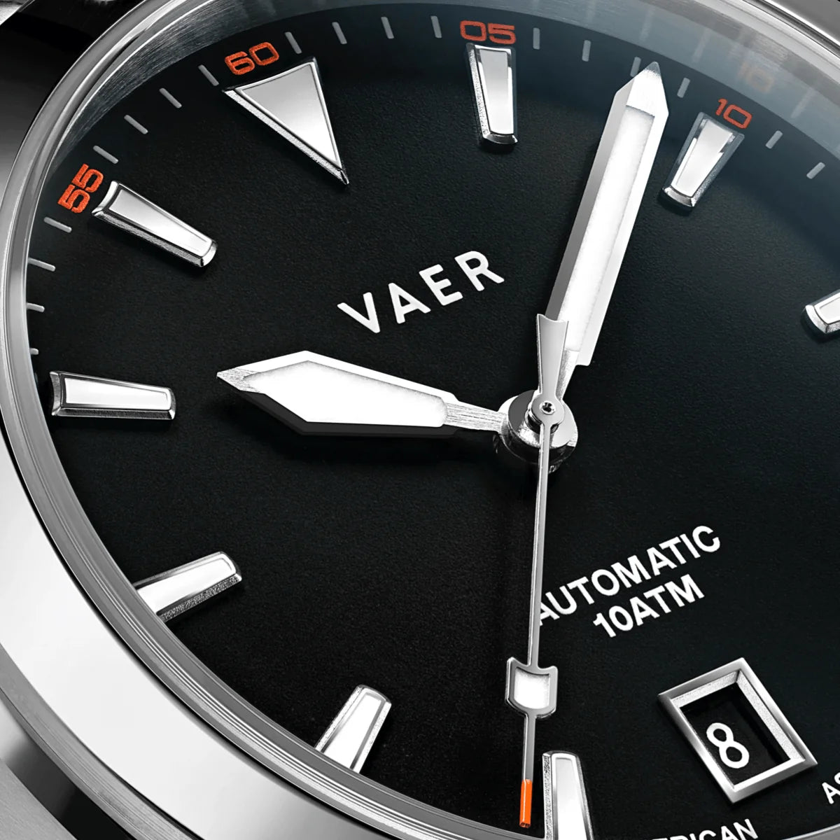 A5 Atlas Black Auto 38mm - on Elite Stainless Bracelet