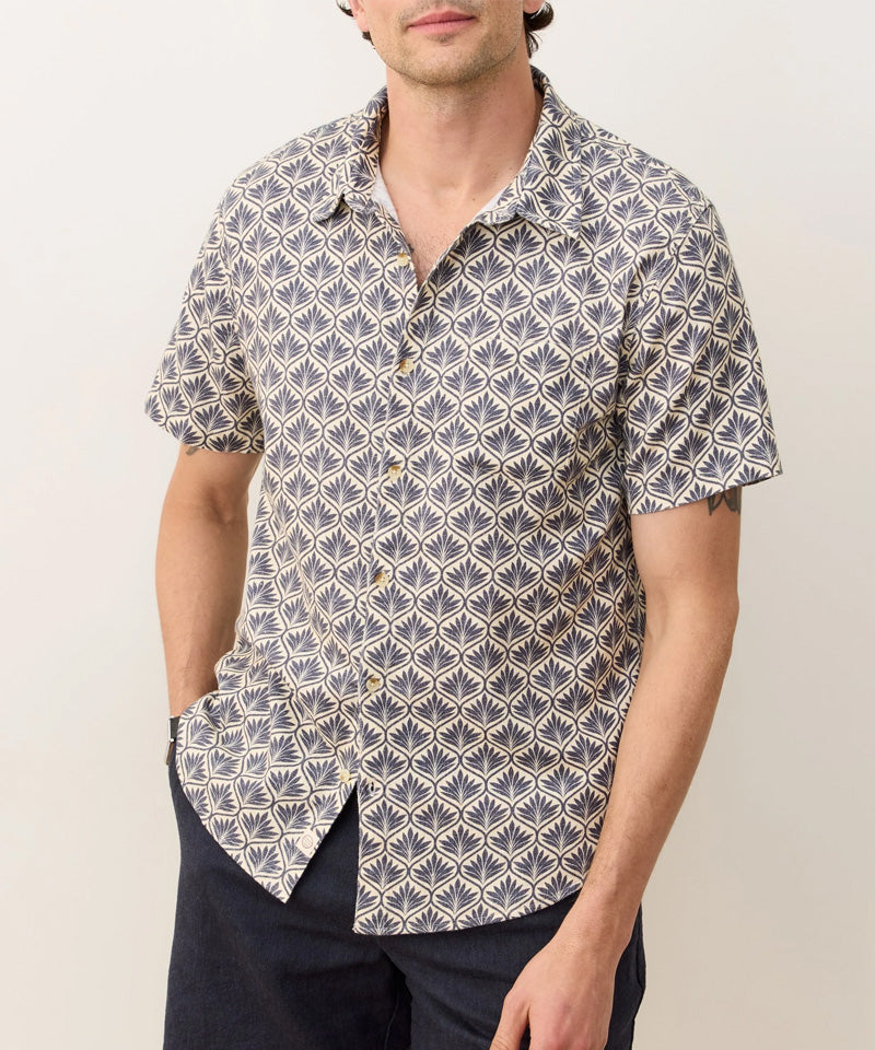 Classic Stretch Selvage Shirt in India Ink Agave Print