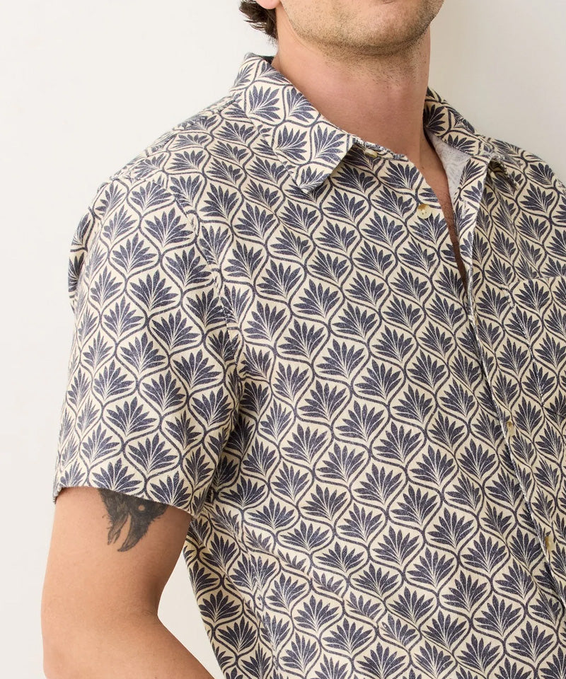 Classic Stretch Selvage Shirt in India Ink Agave Print