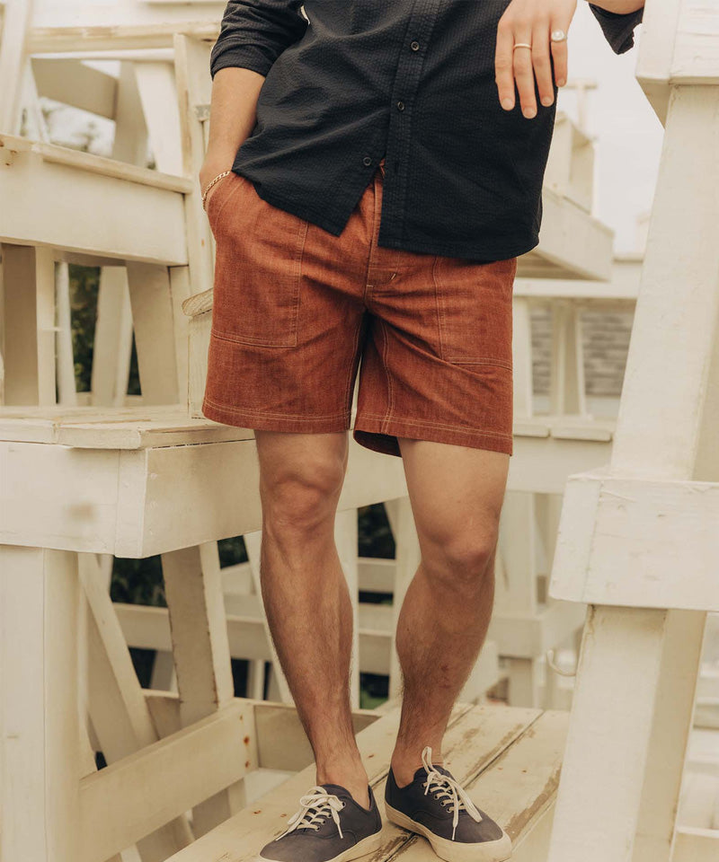 The Breakwater Short in Brick Chambray