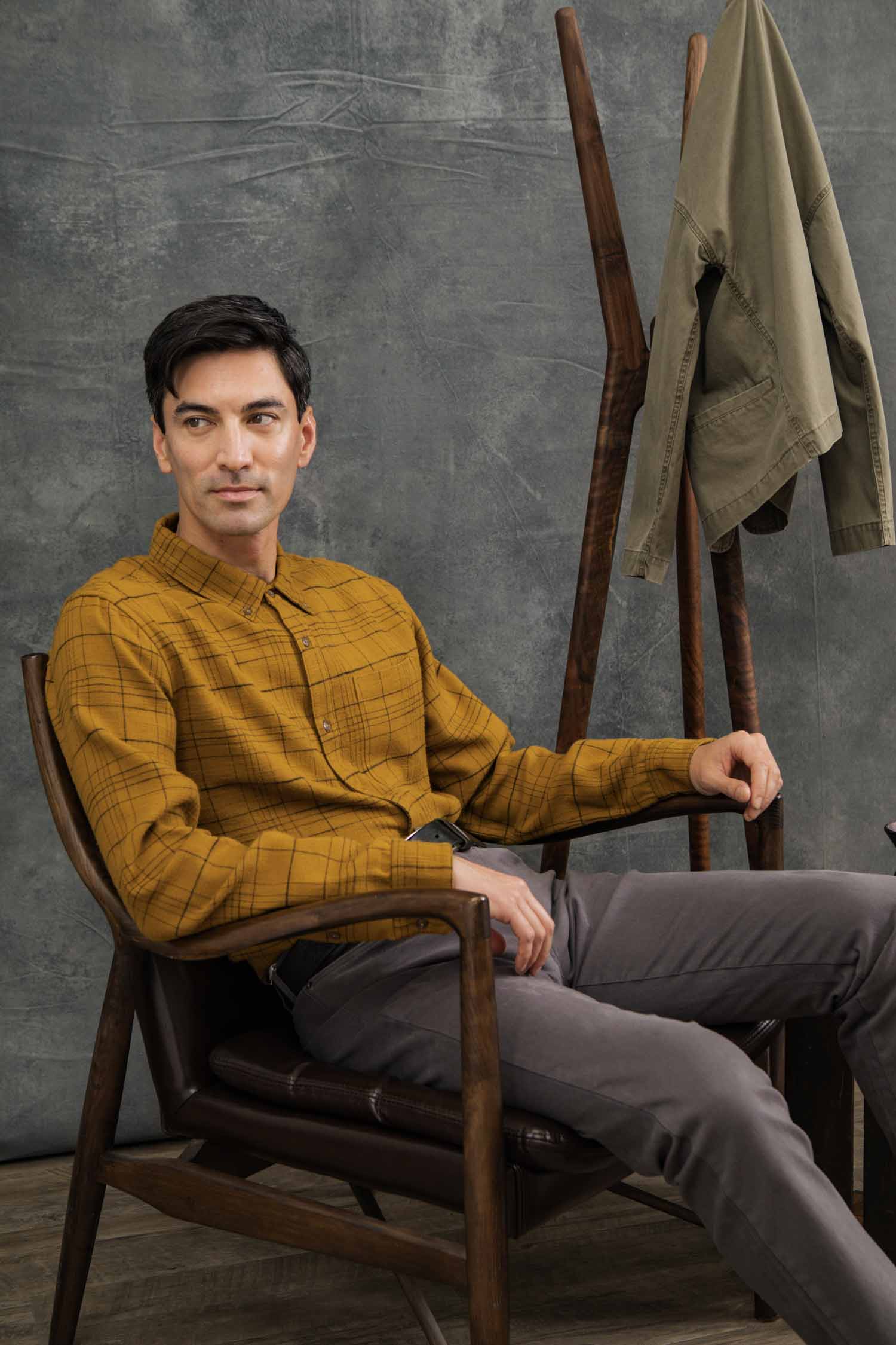 Sutton Slim Shirt in Golden Horizon Plaid