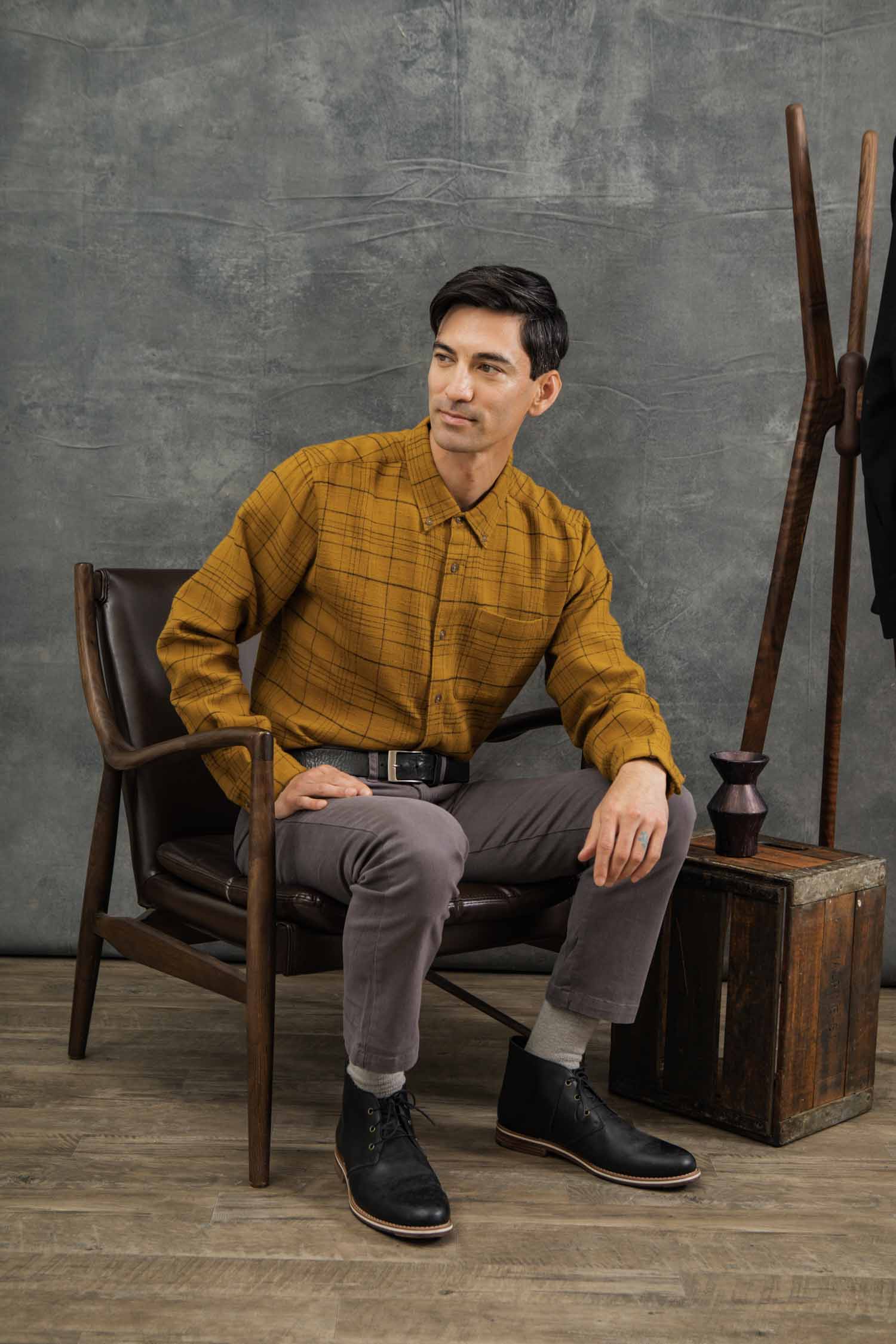 Sutton Slim Shirt in Golden Horizon Plaid