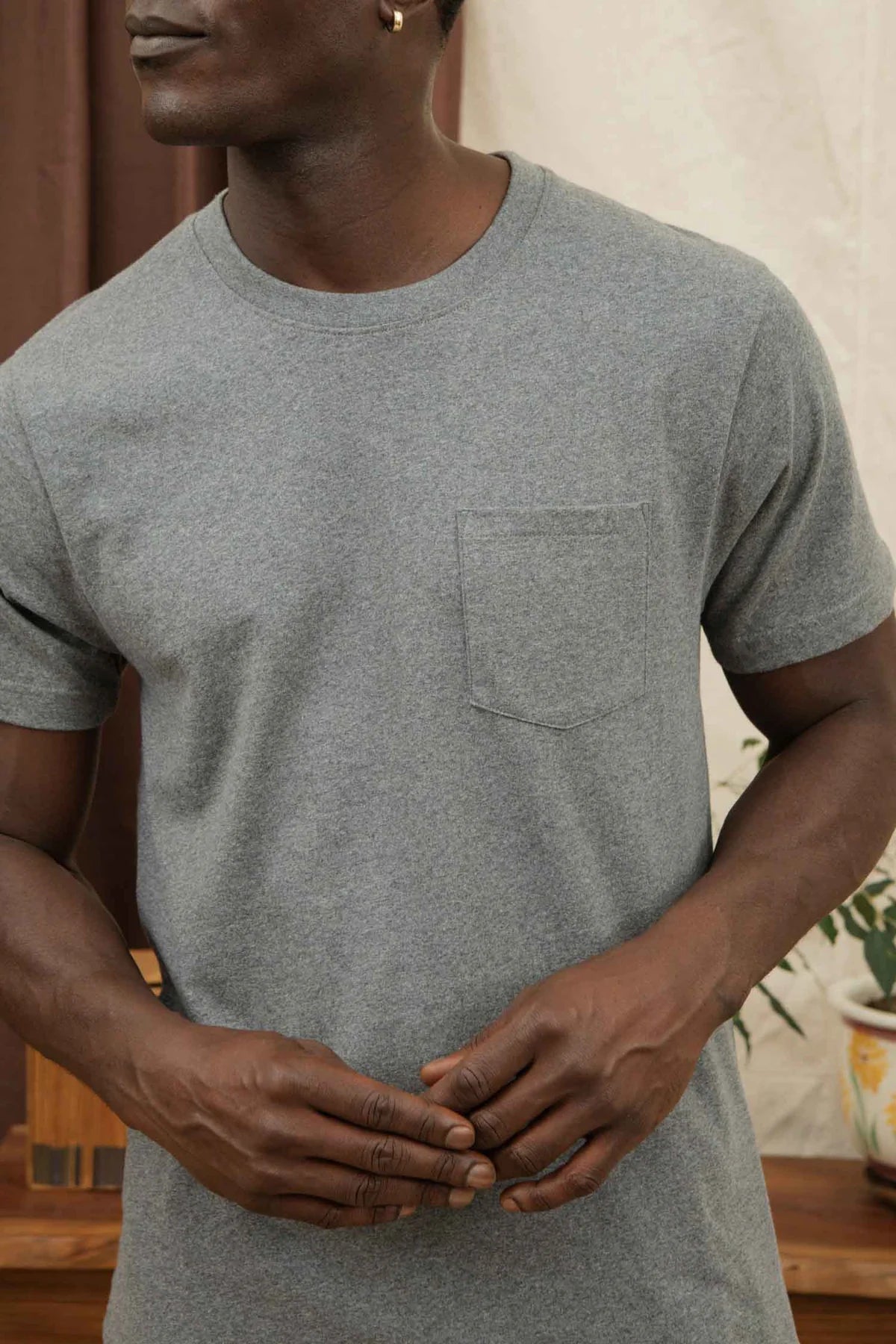 Recycled Pocket Tee Grey Heather