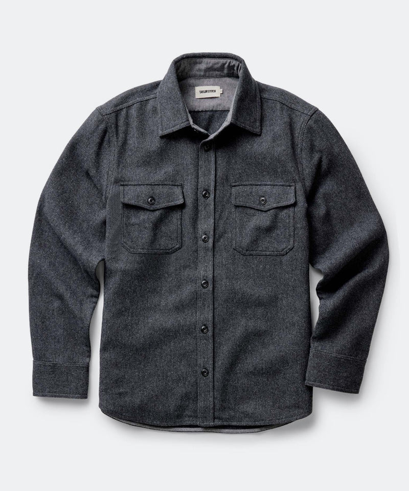 The CPO Shirt in Heather Slate Twill