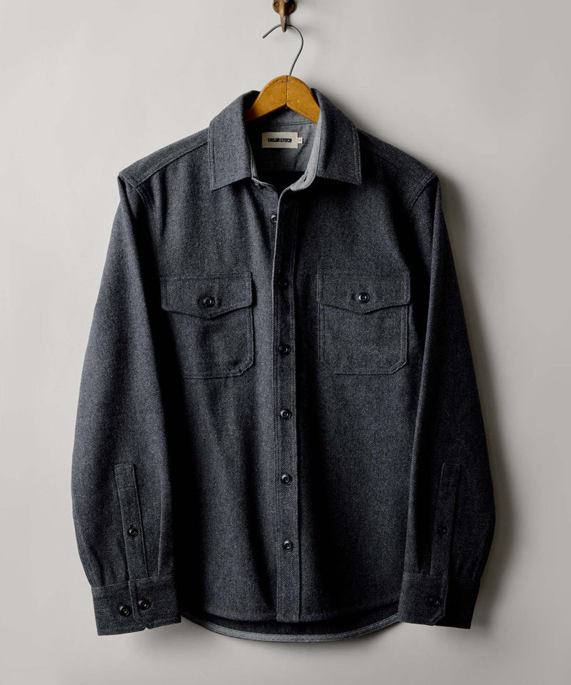 The CPO Shirt in Heather Slate Twill