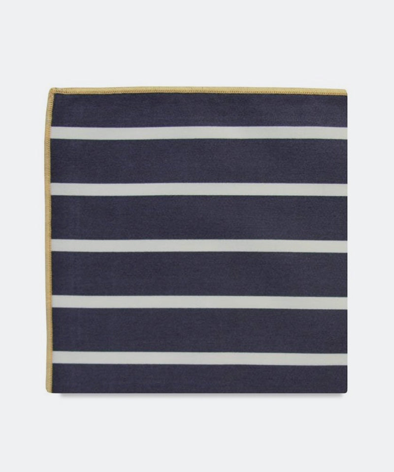 The Charles Stripe Cotton Pocket Square
