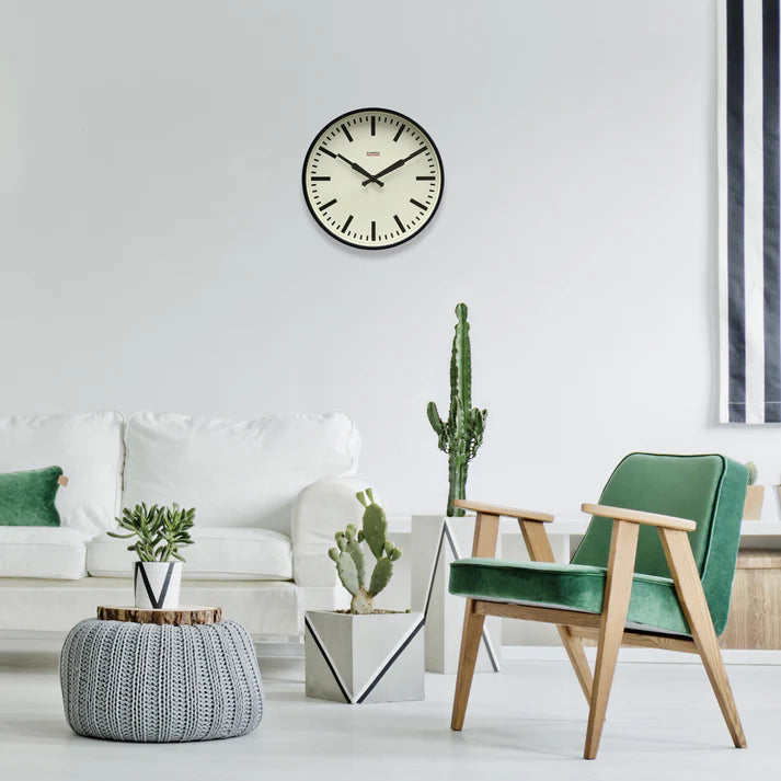 Factory Wall Clock in Black