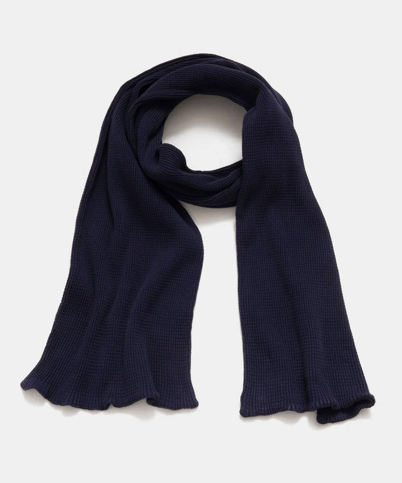 Cotton Thermal Scarf in Navy