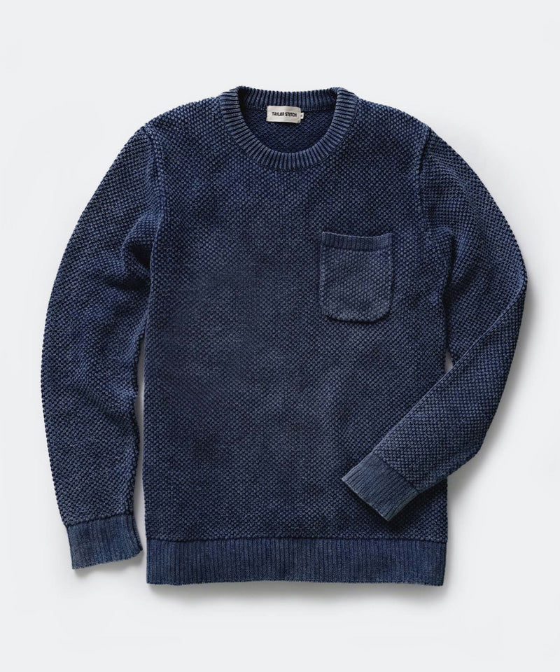 The Crawford Crew Sweater in Washed Indigo