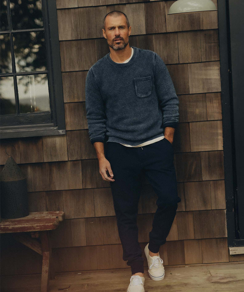 The Crawford Crew Sweater in Washed Indigo
