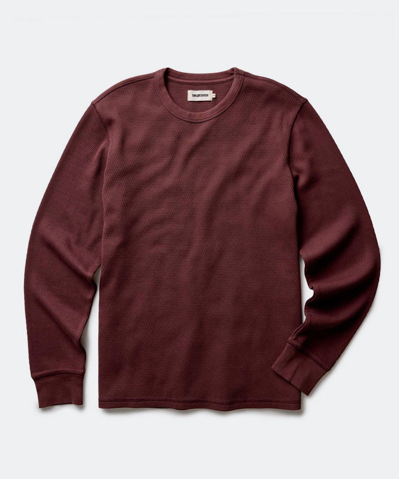 The Organic Cotton Crew in Burgundy Waffle