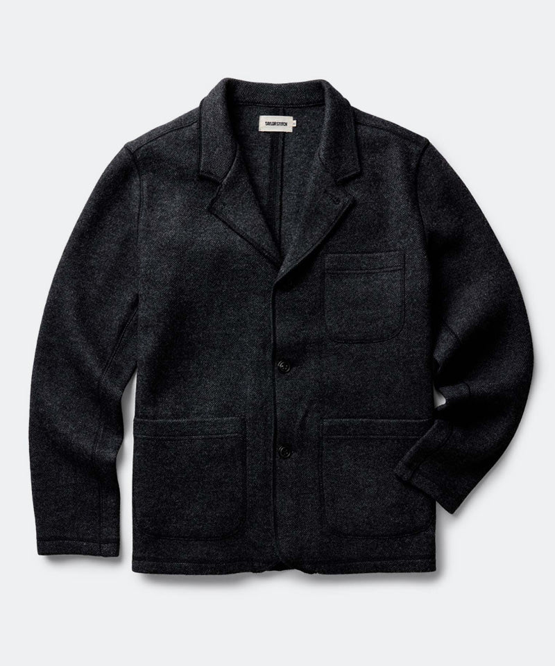 The Evans Blazer in Charcoal Birdseye Wool
