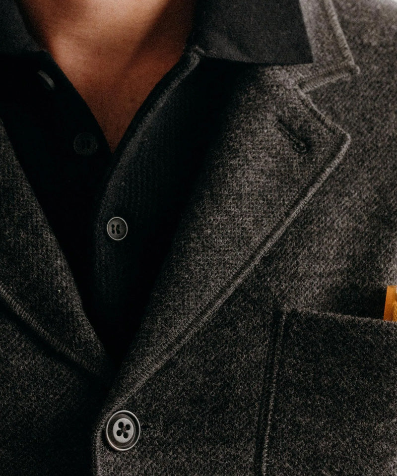 The Evans Blazer in Charcoal Birdseye Wool