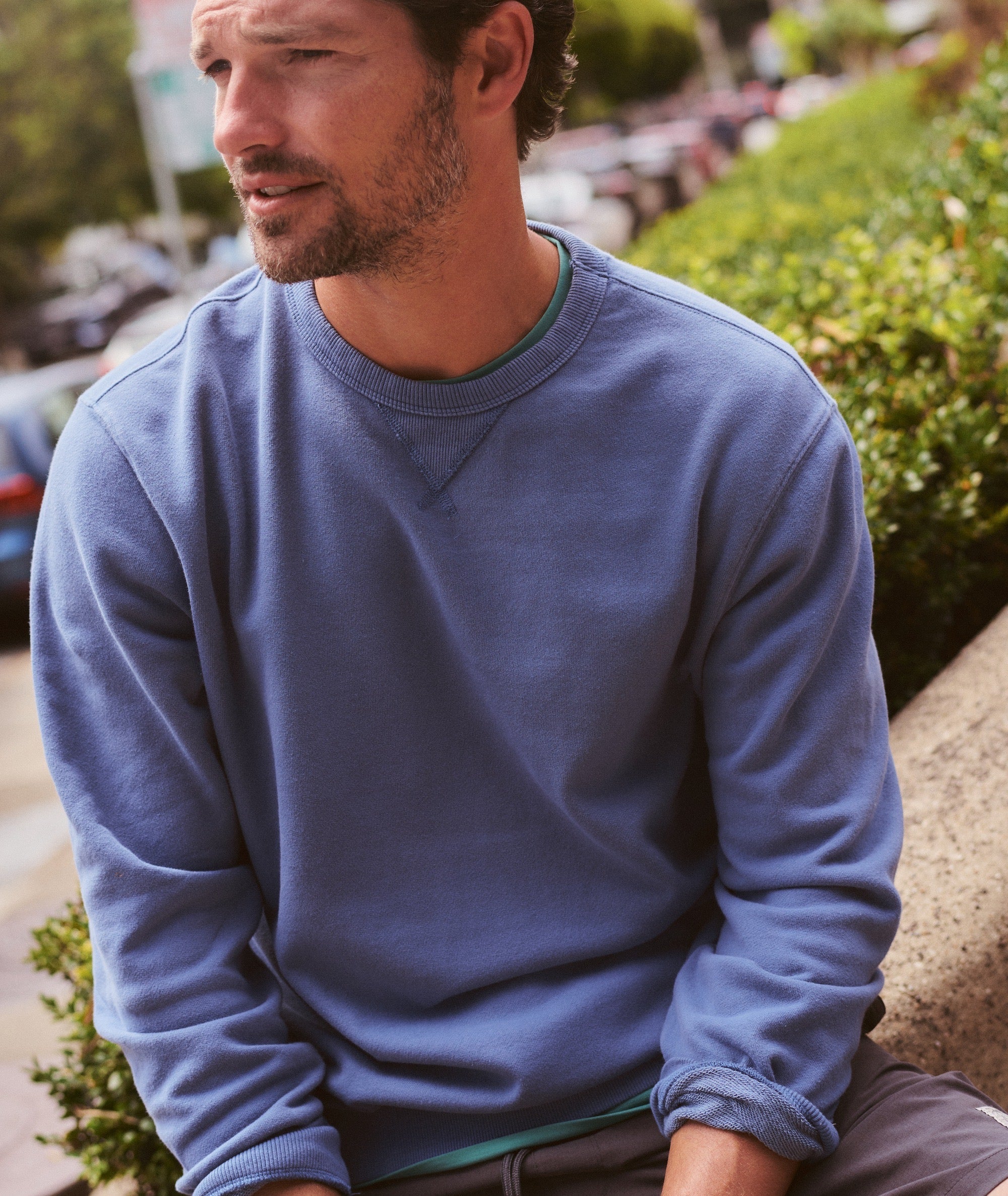 Relaxed Cloud 9 Terry Crewneck in Copen Blue