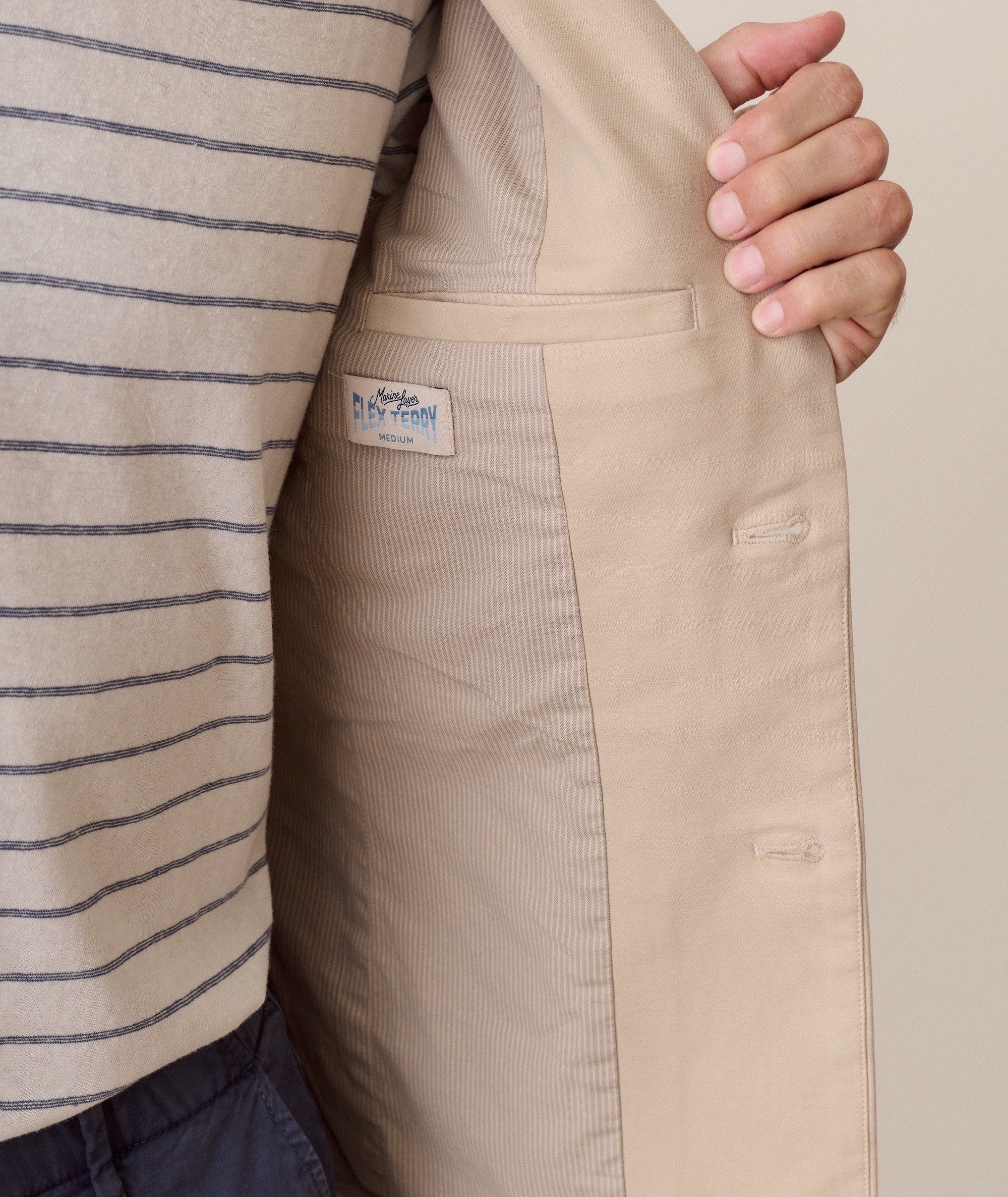 Flex Terry Blazer in Dark Khaki