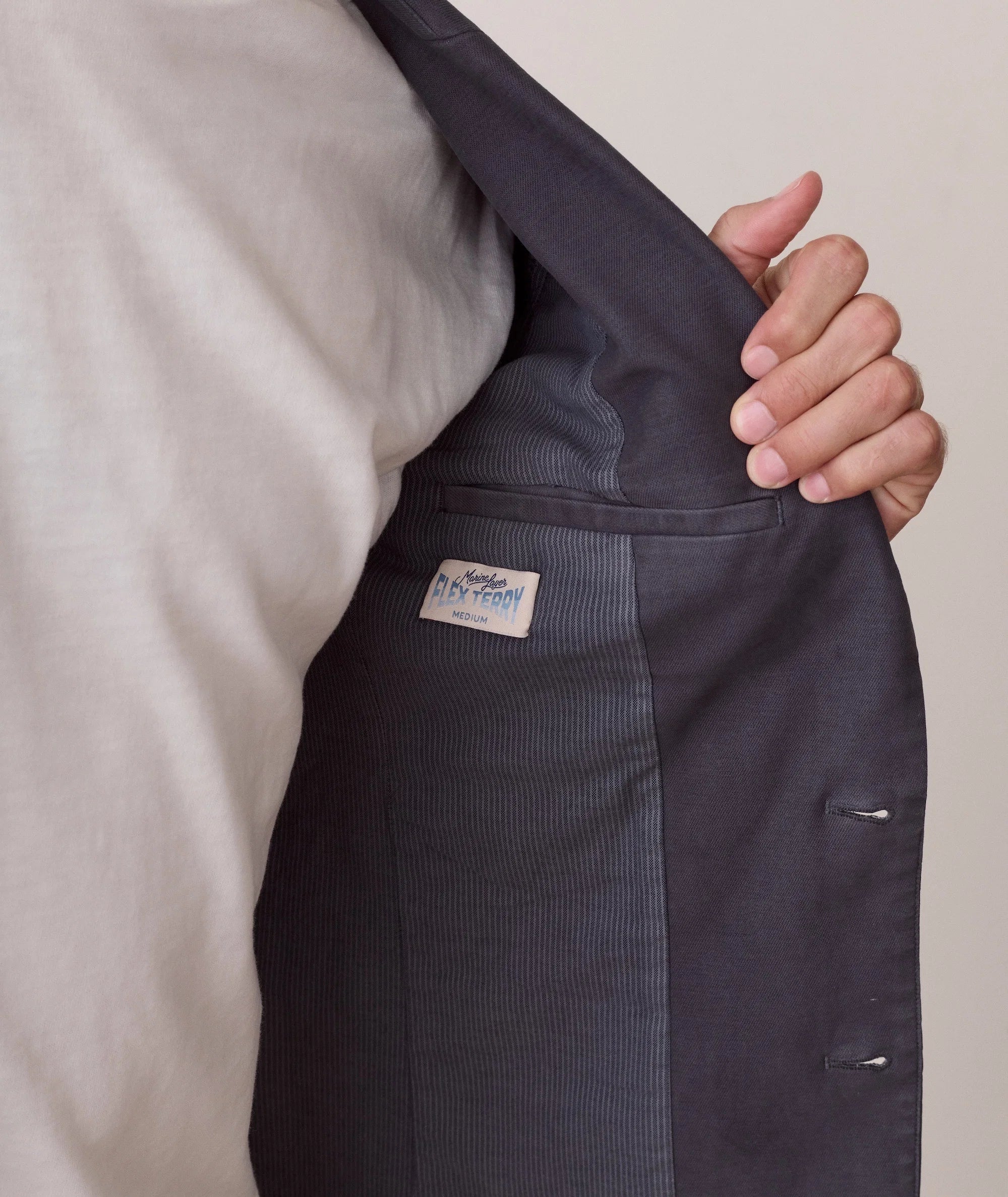 Flex Terry Blazer in Deep Navy