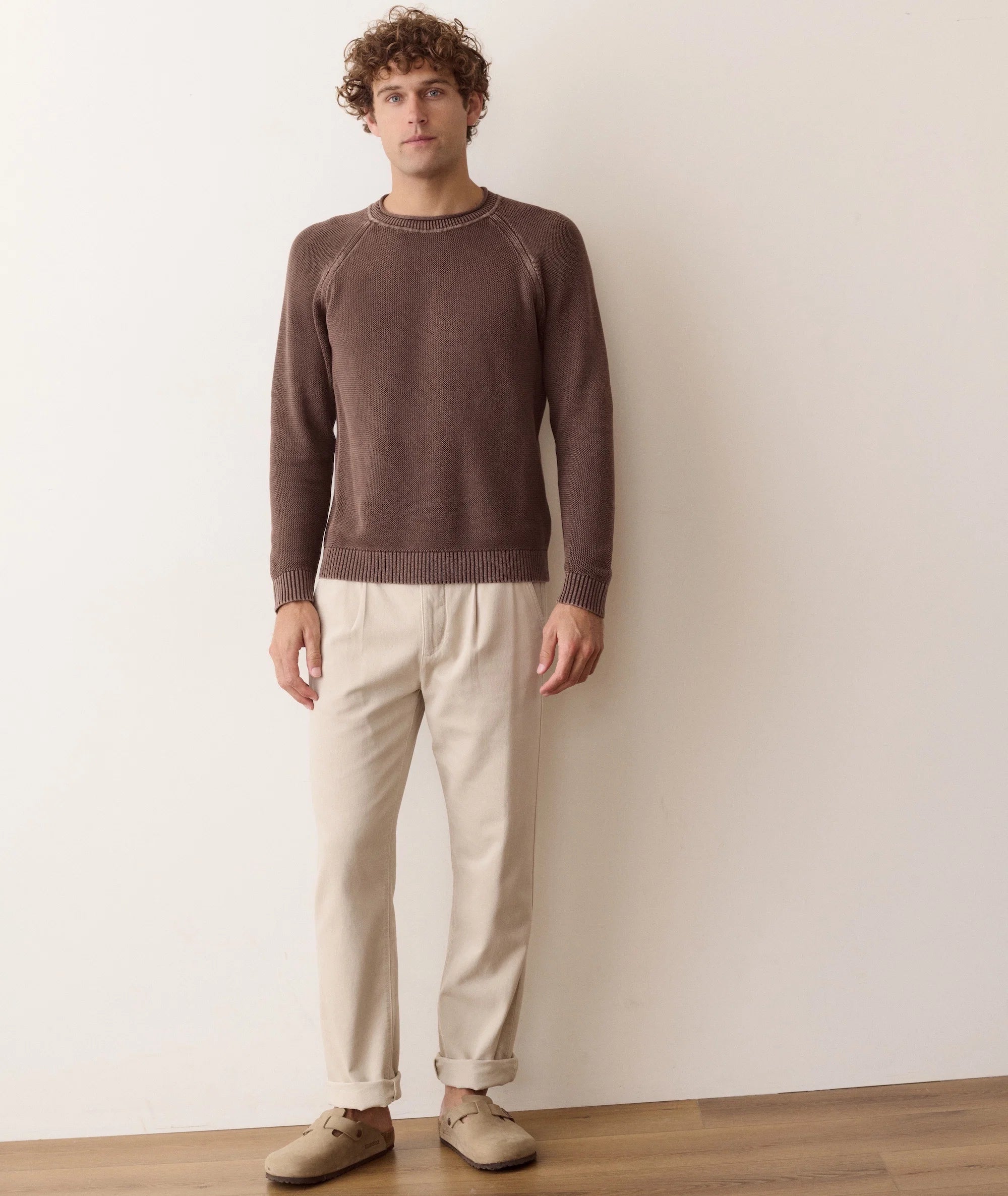 Garment Dye Roll Neck Sweater in Java