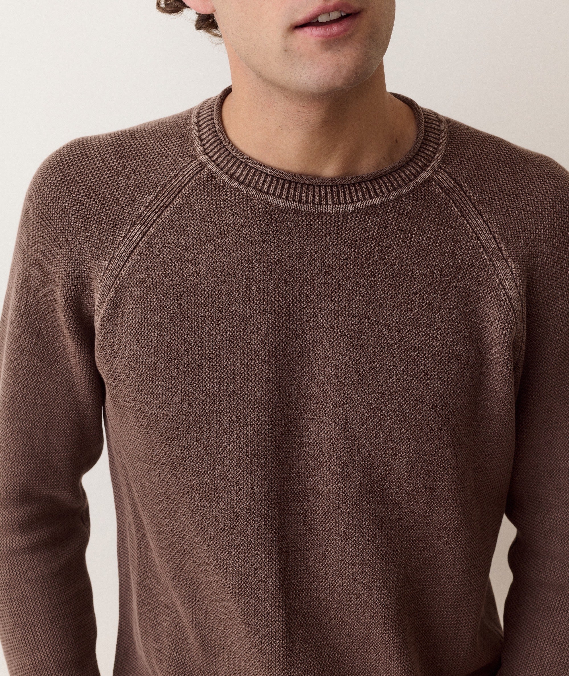Garment Dye Roll Neck Sweater in Java