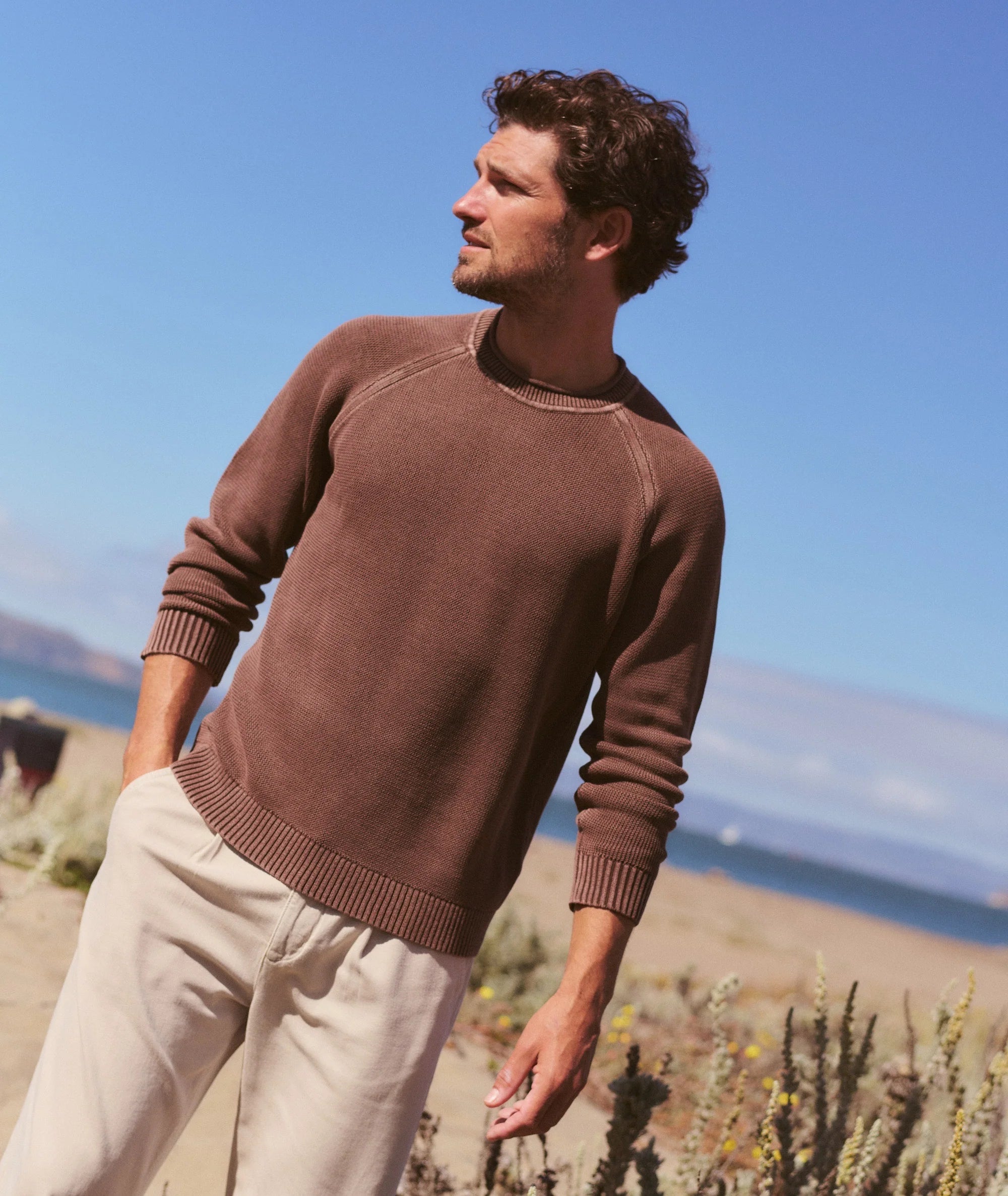 Garment Dye Roll Neck Sweater in Java