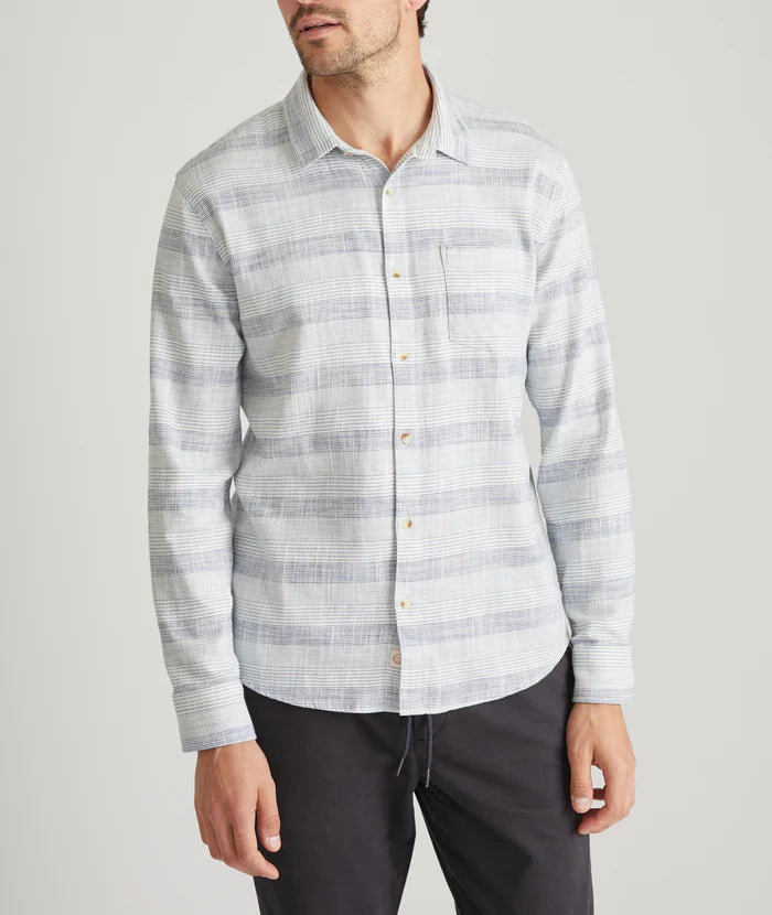 Classic Stretch Selvage Long Sleeve Shirt in Blue Baja Stripe