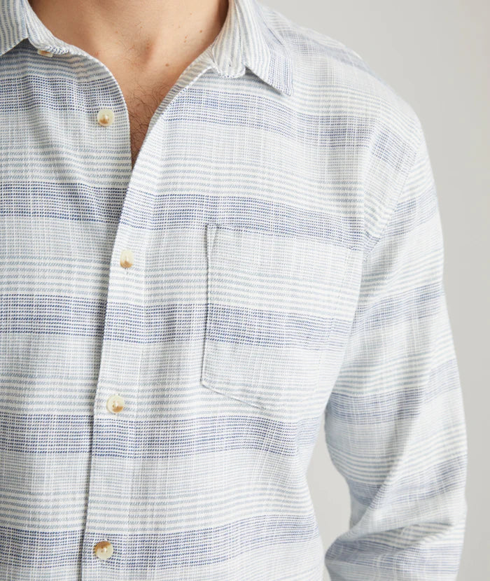 Classic Stretch Selvage Long Sleeve Shirt in Blue Baja Stripe