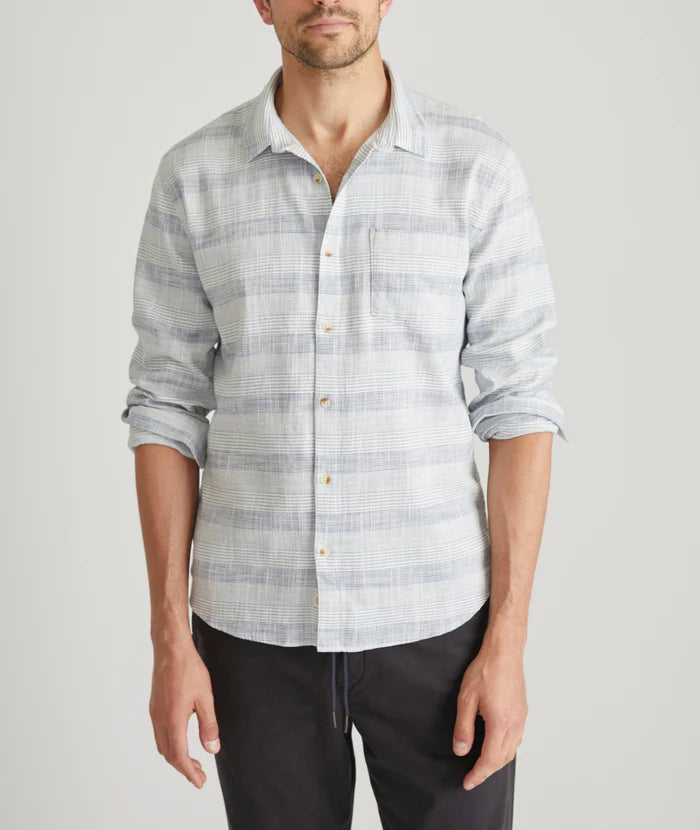 Classic Stretch Selvage Long Sleeve Shirt in Blue Baja Stripe