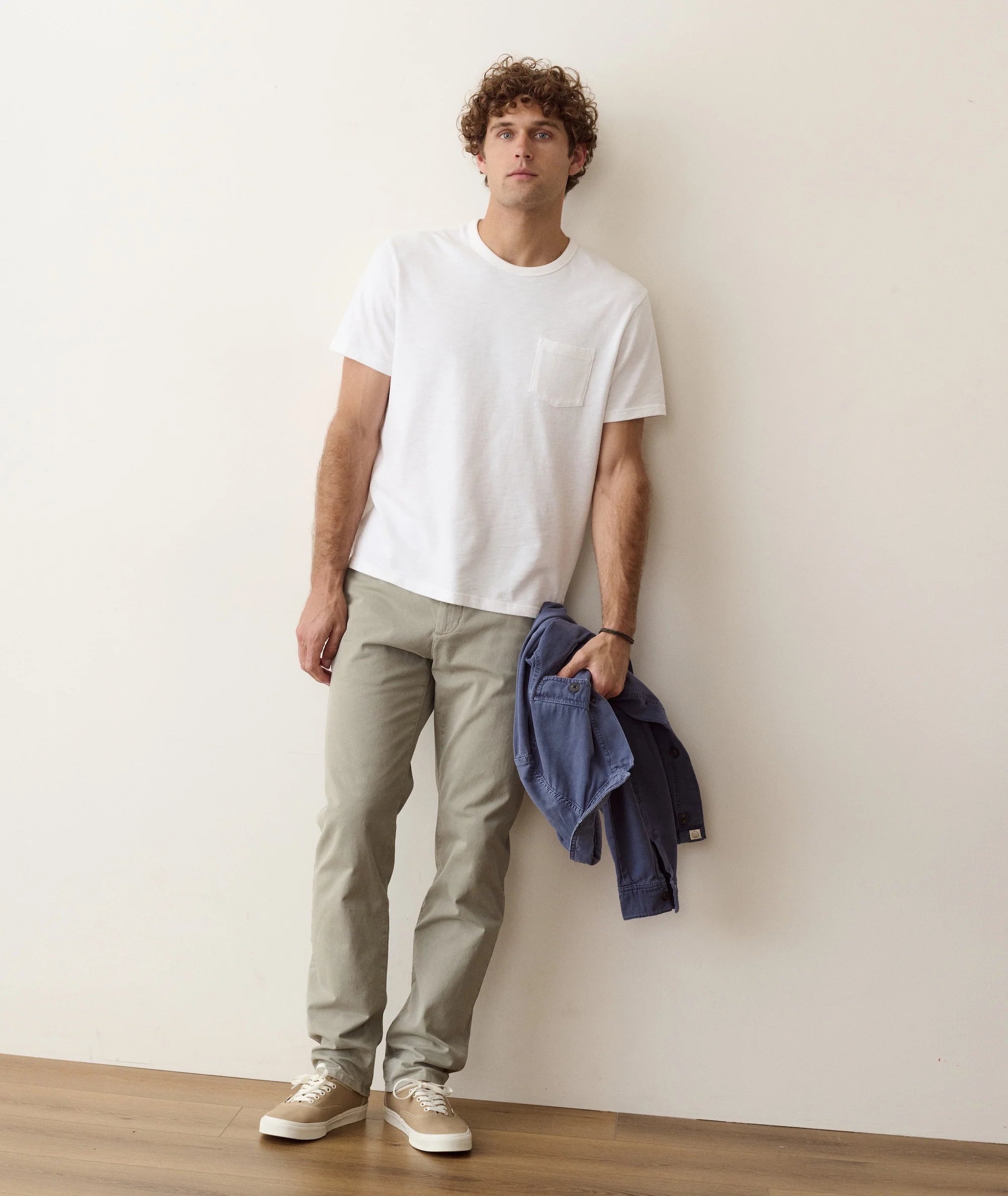 Luxe Slub Pocket Tee in White