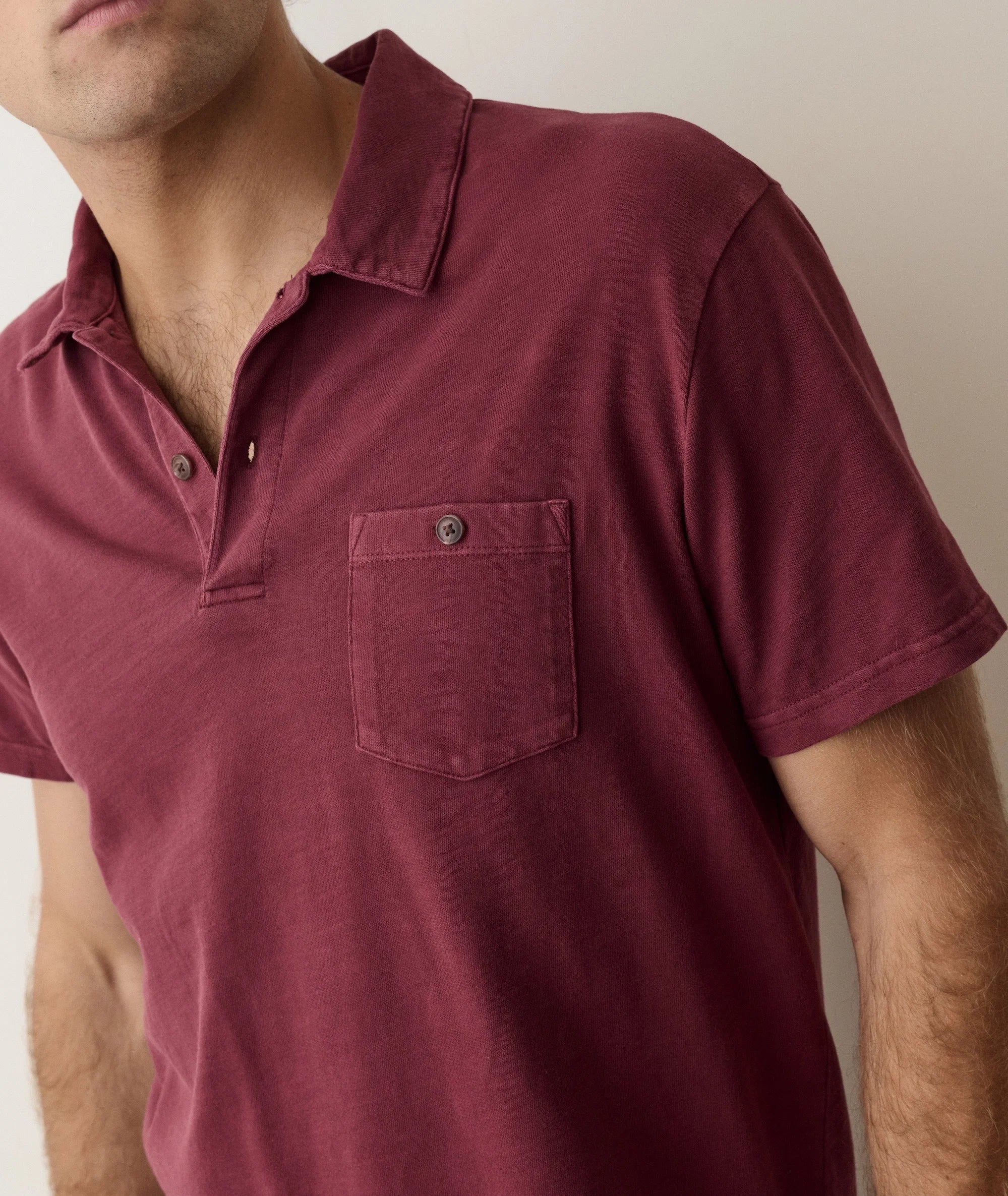 Luxe Slub Polo in Cabernet