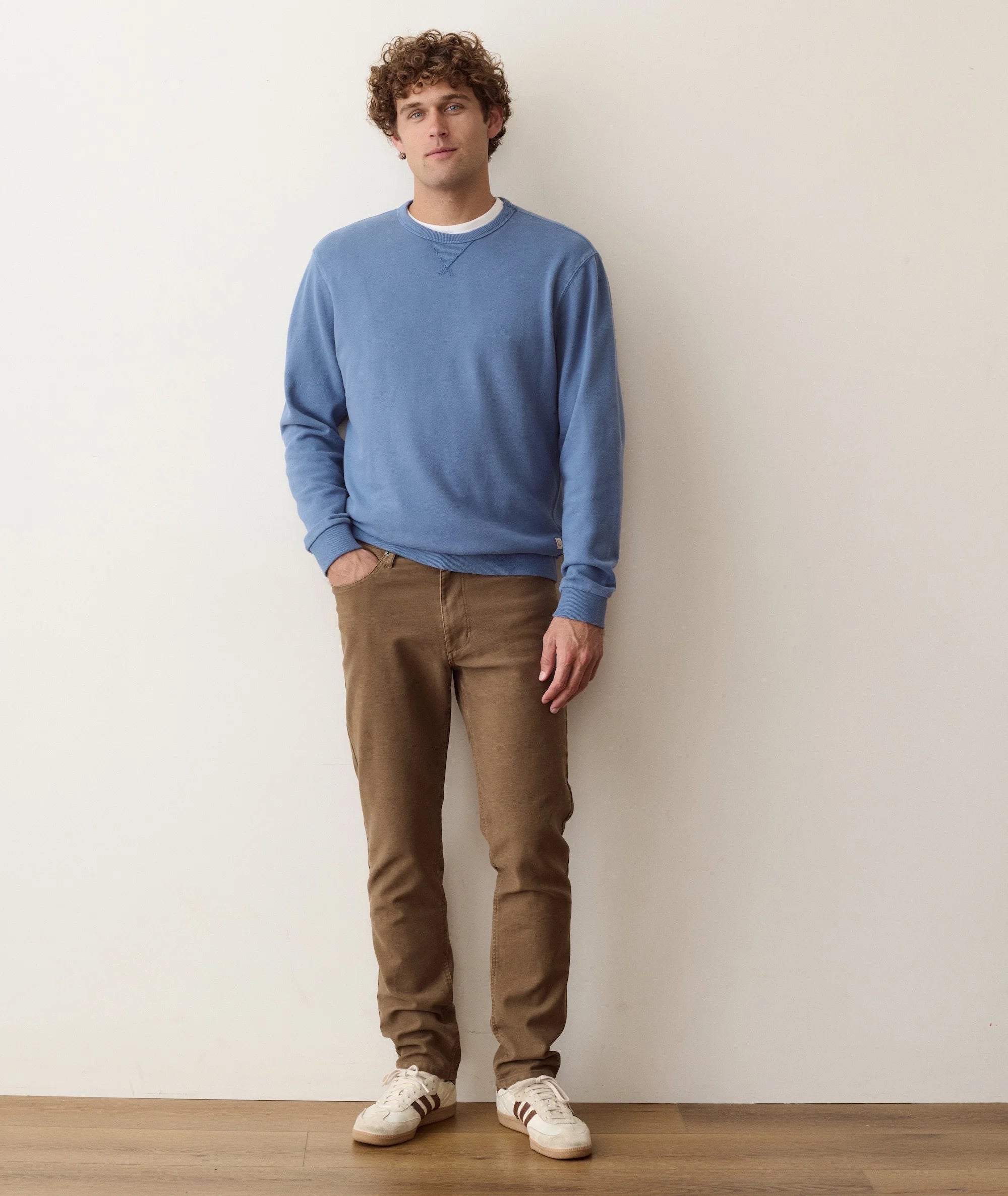 Relaxed Cloud 9 Terry Crewneck in Copen Blue
