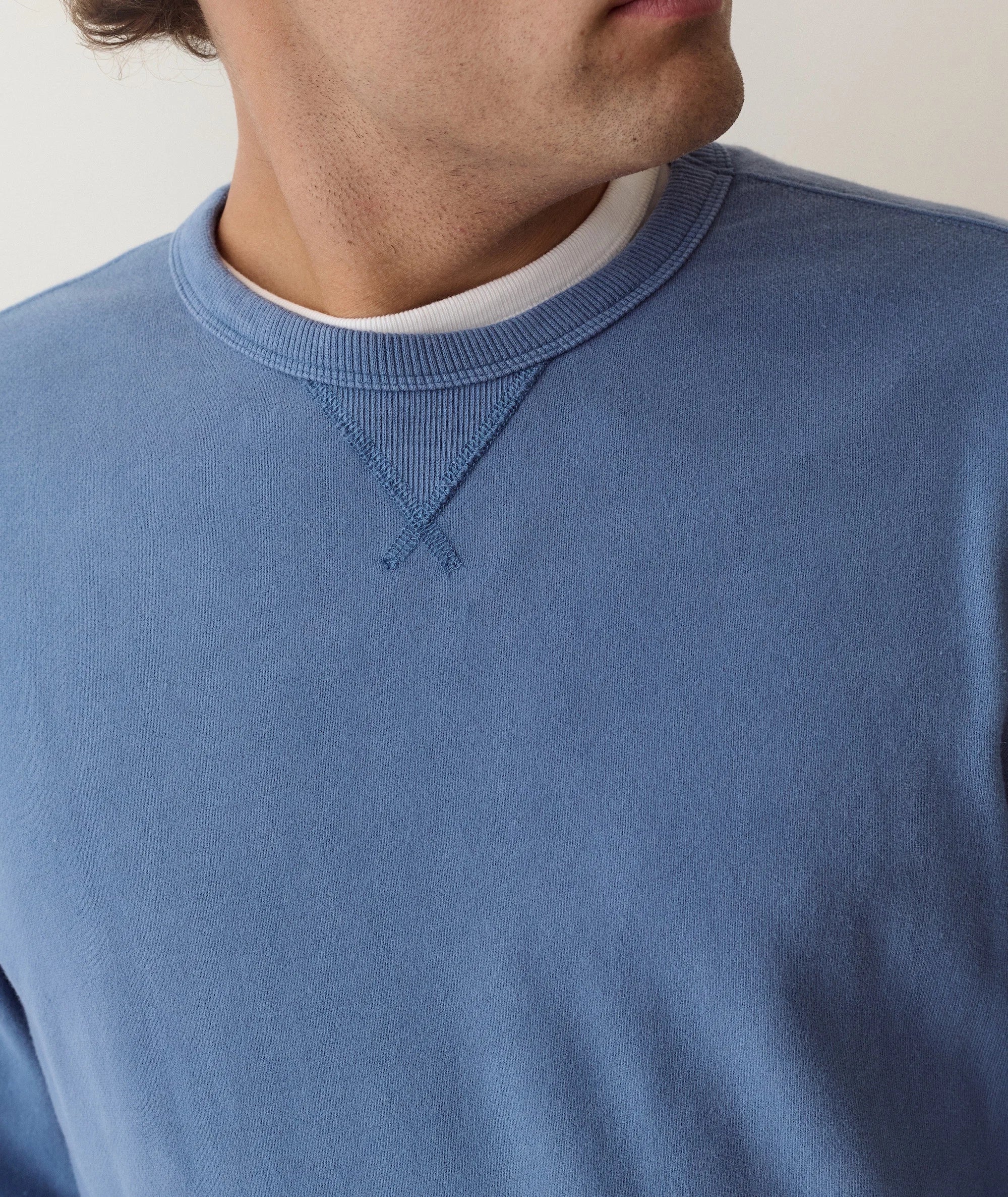 Relaxed Cloud 9 Terry Crewneck in Copen Blue