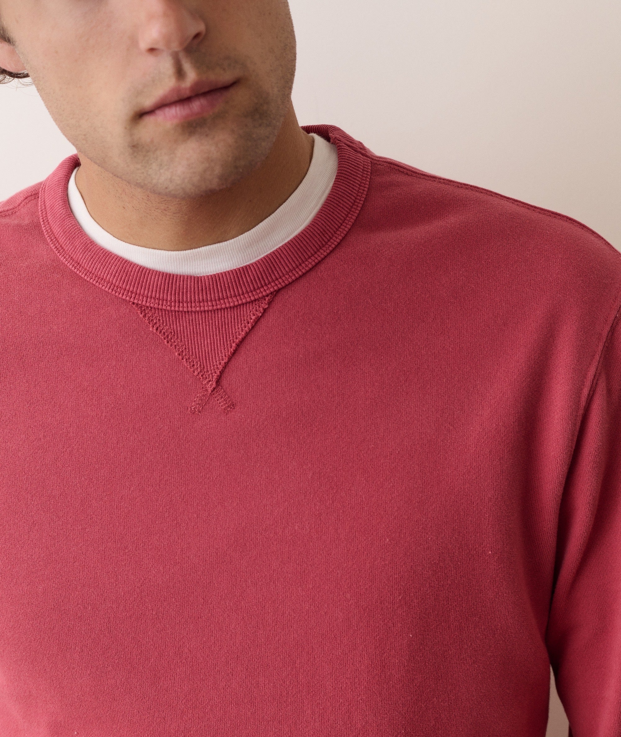 Relaxed Cloud 9 Terry Crewneck in Garnet Rose