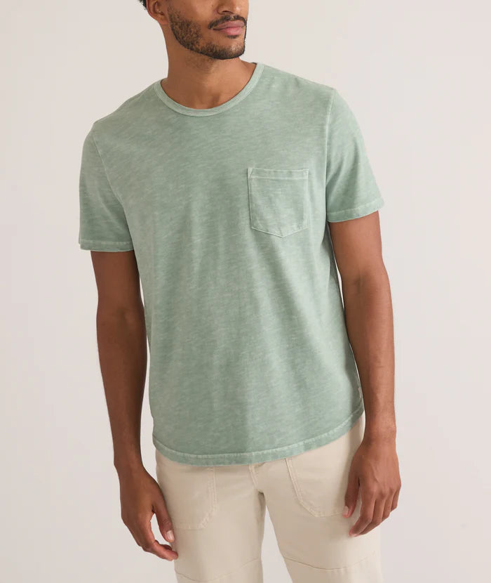 Vintage Heavy Slub Pocket Tee in Iceberg Green