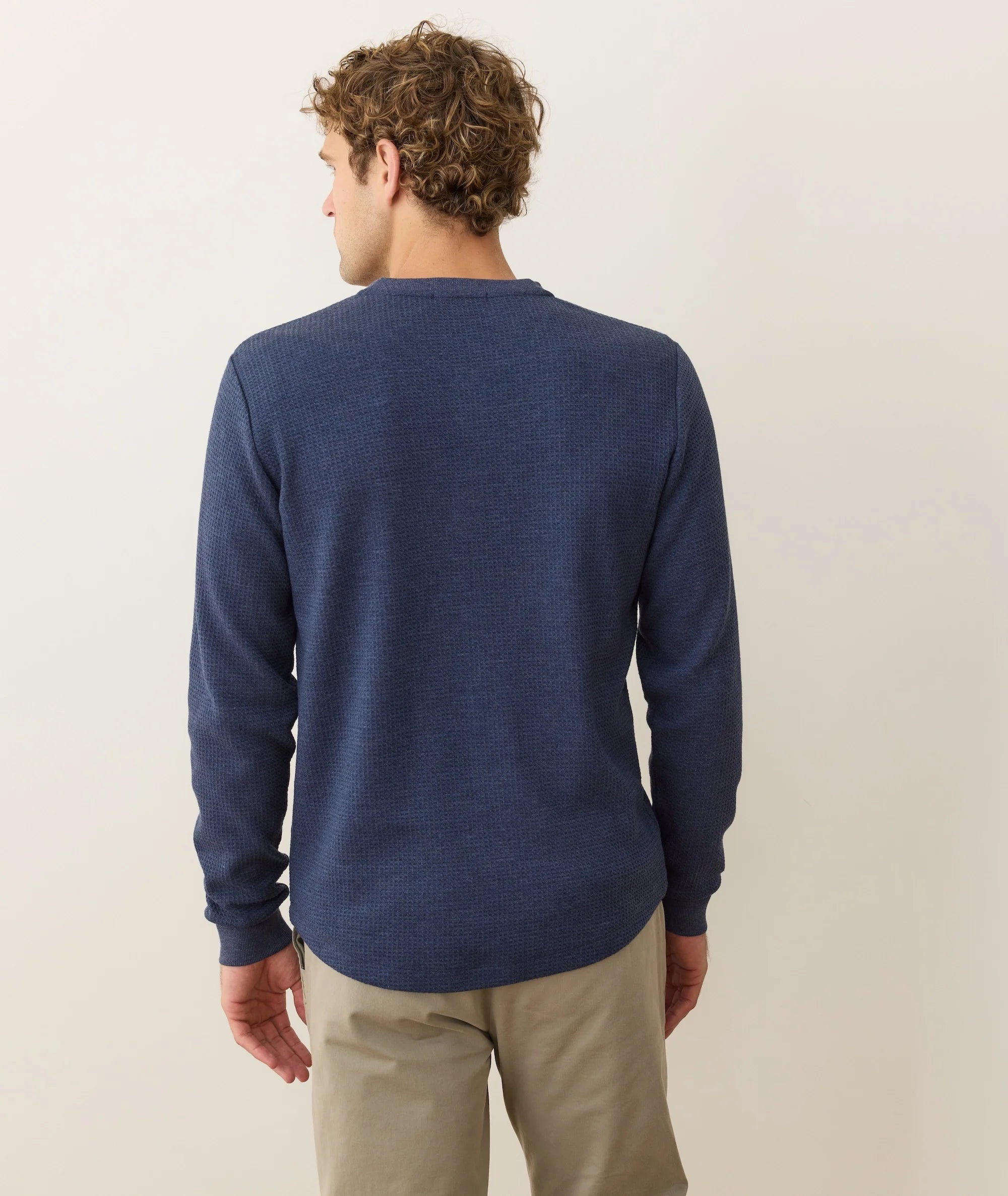 Waffle Henley in Blue