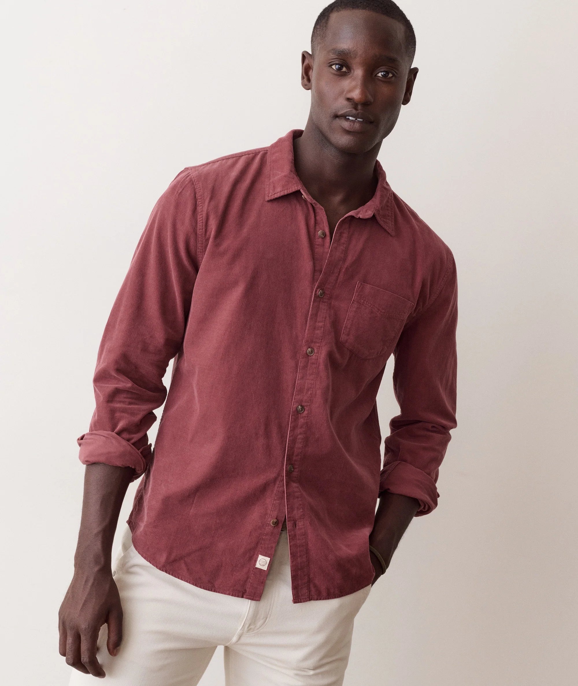 Lightweight Corduroy Shirt in Auburn